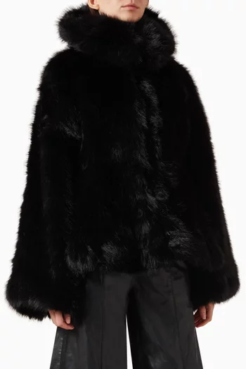 Flared Jacket in Faux Fur