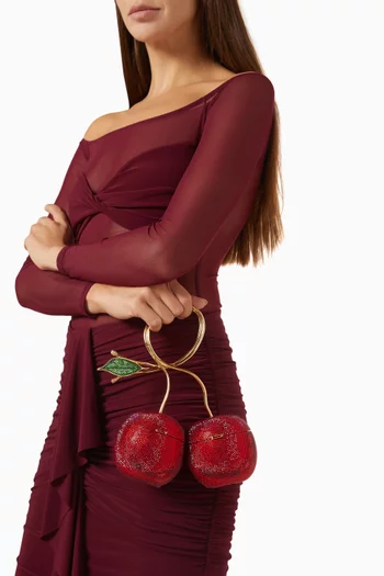 Cherries Sweetheart Crystal-embellished Clutch
