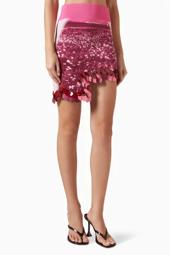 Casey Wavy Sequin-embellished Mini Skirt