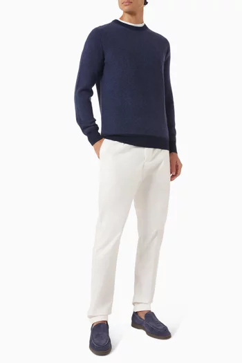 Jacquard Crew Sweater in Cashmere