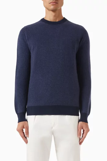 Jacquard Crew Sweater in Cashmere