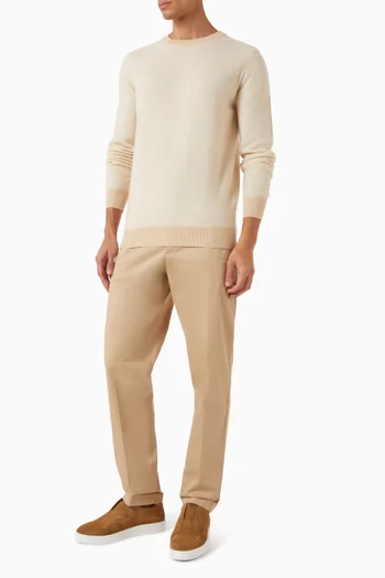 Jacquard Crew Sweater in Cashmere