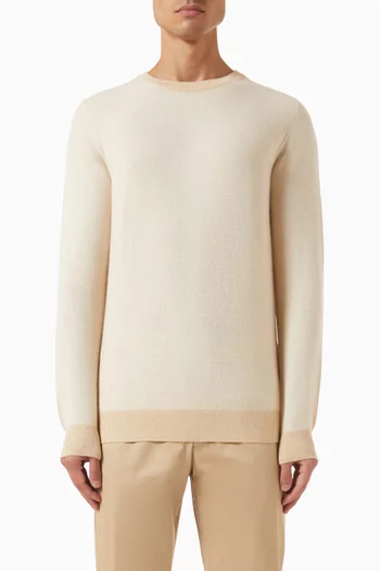 Jacquard Crew Sweater in Cashmere