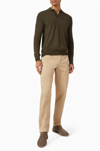 Buttonless Polo Sweater in Cashwool®
