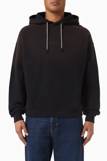 Gens Washed Hoodie in Cotton Fleece