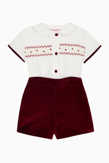 Bautista Hand-Smocked Set in Cotton