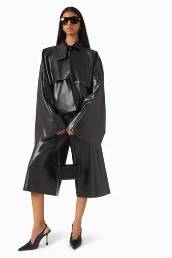Pia Trench Coat in Faux Leather