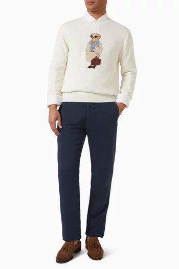 Polo Bear Intarsia-knit Sweater in Silk & Linen