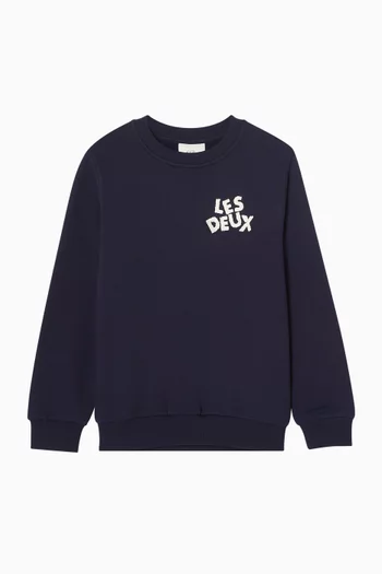 Logo Sweatshirt in Brushed Terry Fabric