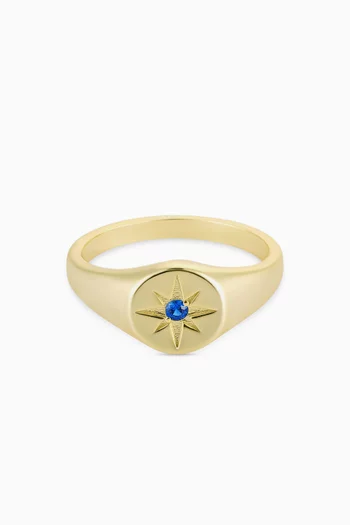 Navigator Signet Ring in 14kt Gold-plated Sterling Silver