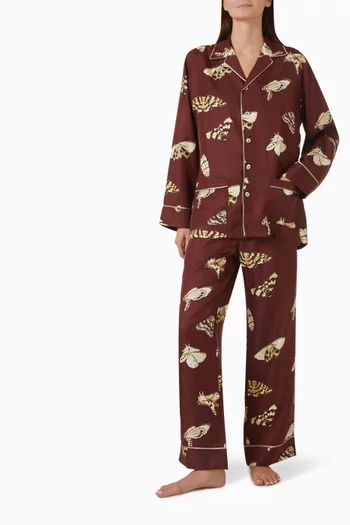 Yves Long Pyjama Set in Silk Twill