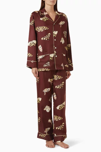 Yves Long Pyjama Set in Silk Twill