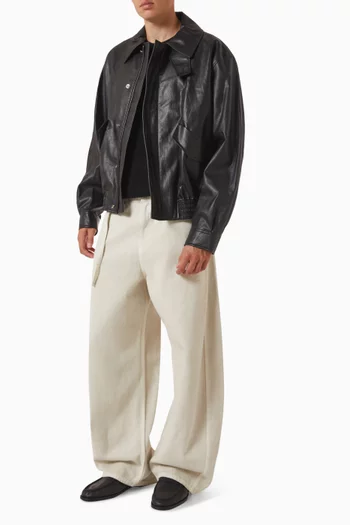 Zip Blouson Jacket in Faux Leather