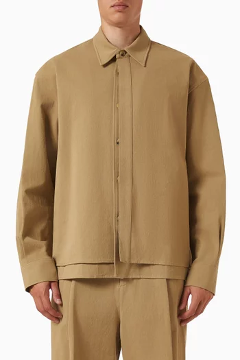 Double Layer Shirt in Wrinkled Cotton