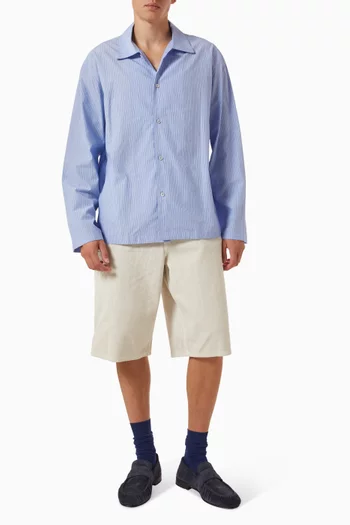 Striped Pyjama Shirt in Cotton
