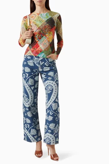 Printed Top in Mesh