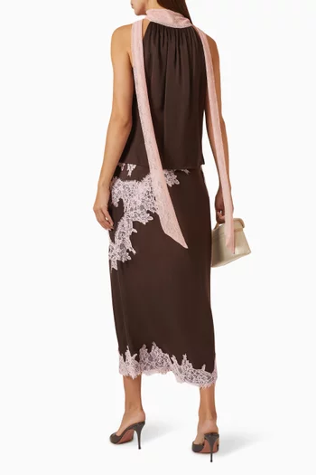 Lily Lace Top in Satin