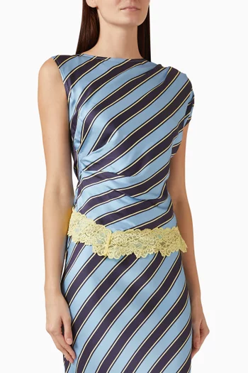 Stripe Asymmetrical Top in Viscose