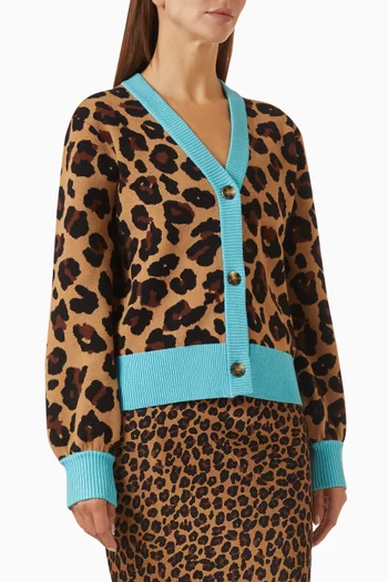 Hannah Leopard Cardigan in Knit