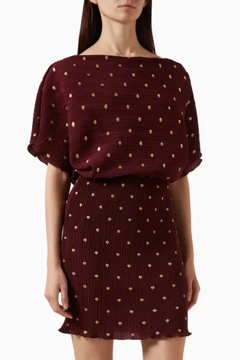 Tilly Mini Dress in Plisse