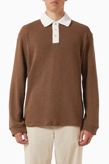 Knitted Rugby Shirt in Cotton-blend