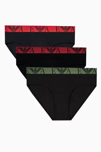 Monogram Briefs in Cotton Blend, Set of 3