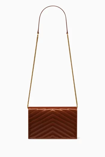 Cassandre Envelope Chain Wallet in Patent Leather