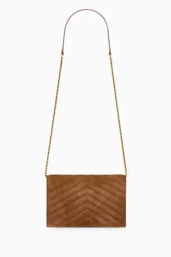 Cassandre Envelope Chain Wallet in Suede