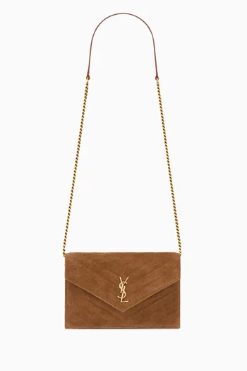 Cassandre Envelope Chain Wallet in Suede