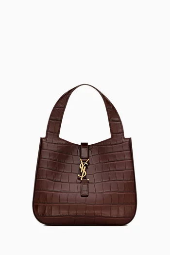Le 5 À 7 Baby Bea Bag in Crocodile-embossed Leather