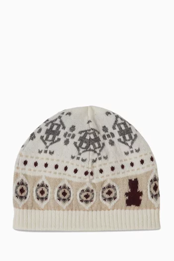 Jacquard Baby Bernie Beanie in Cashmere