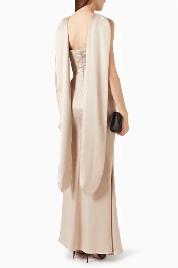 Liora Halter Scarf Dress in Satin