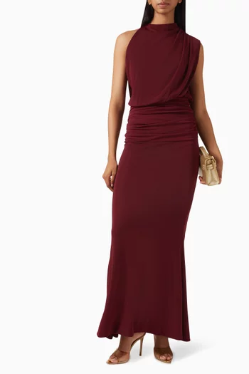 Umaira High-neck Maxi Dress in Jersey