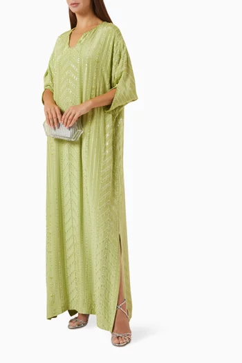 Embellished Kaftan in Crepe