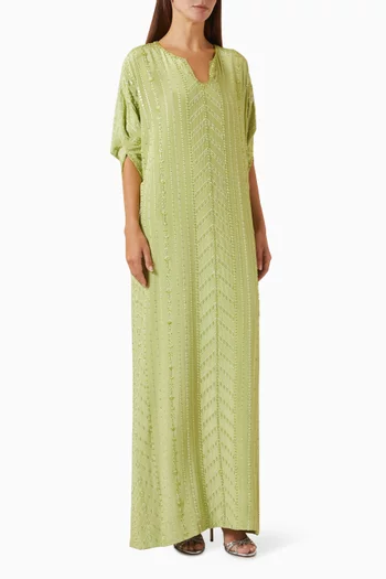 Embellished Kaftan in Crepe