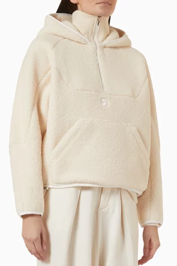 Quarter Zip Hoodie in Sherpa
