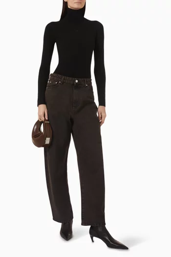 Seamless Turtleneck Sweater in Wool-blend