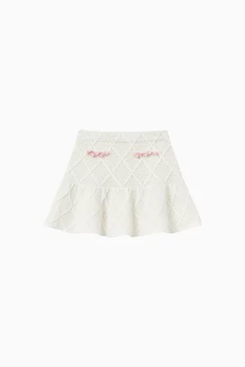 Embellished Skirt in Diamond Knit