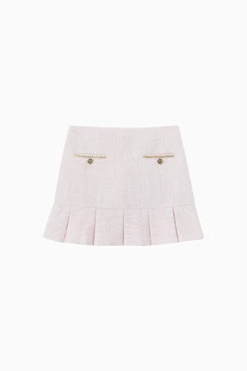 Pleated Skirt in Bouclé
