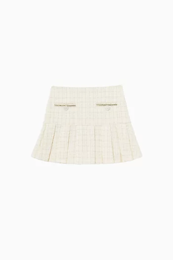Pleated Skirt in Bouclé