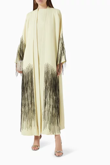 3-piece Fringed Set Abaya