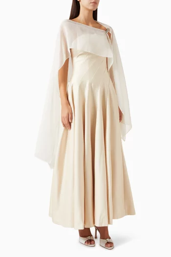 Arielle Strapless Dress in Taffeta & Silk