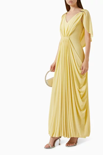 Sabine Draped Midi Dress in Crepe-jersey