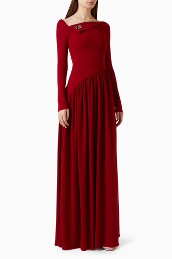 Cosette Asymmetric Dress in Crepe-jersey