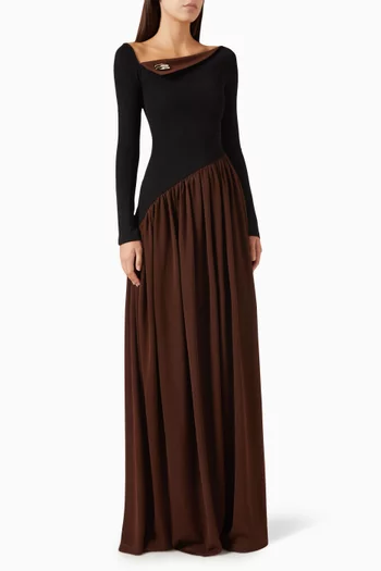 Cosette Asymmetric Dress in Crepe-jersey