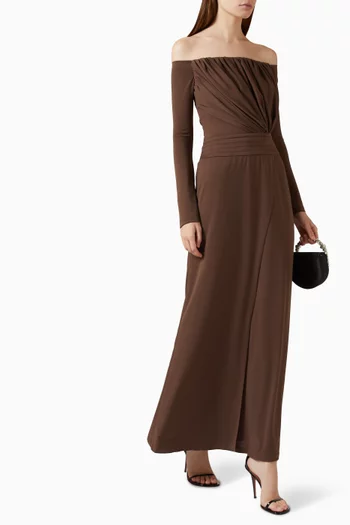 Lucienne Off-shoulder Dress in Crepe-jersey