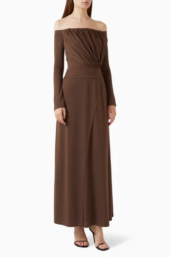 Lucienne Off-shoulder Dress in Crepe-jersey