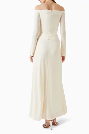 Lucienne Off-shoulder Dress in Crepe-jersey