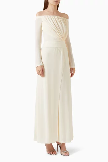 Lucienne Off-shoulder Dress in Crepe-jersey