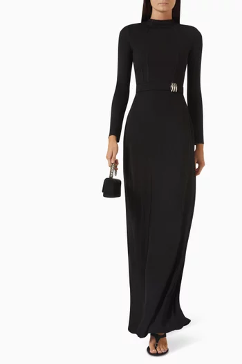 Leonie Belted Dress in Crepe-jersey